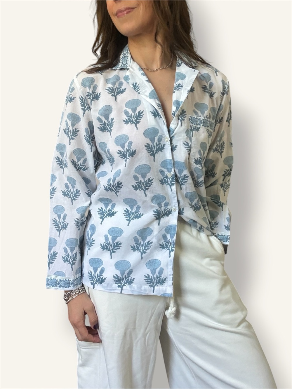 Shade Amour Block Print Cotton Shirt